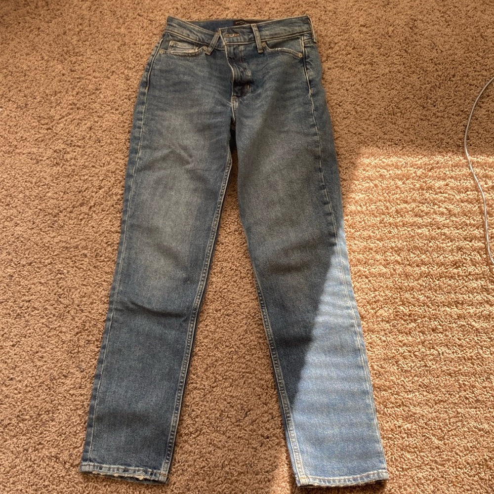 High rise straight jeans